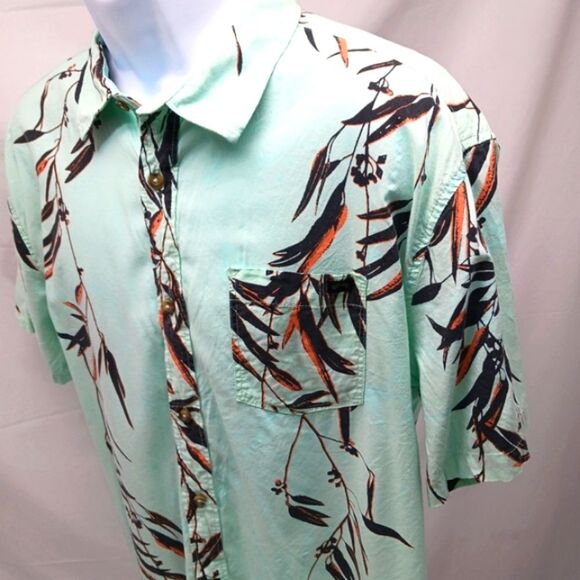 Billabong Sundays Short Sleeve Casual Button Down Shirt Floral 80s Surfer Mens L - Picture 3 of 9
